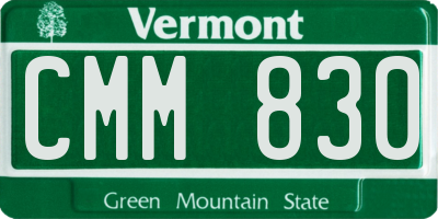 VT license plate CMM830