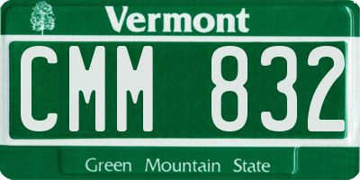 VT license plate CMM832