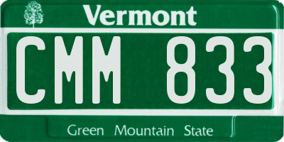 VT license plate CMM833