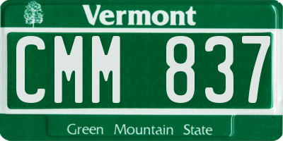 VT license plate CMM837