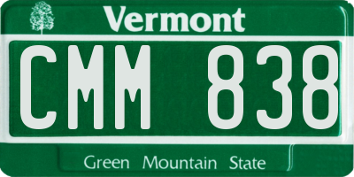 VT license plate CMM838