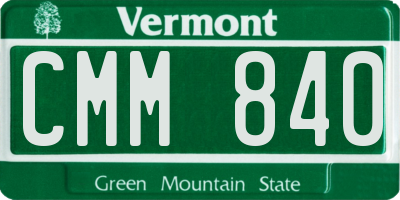VT license plate CMM840