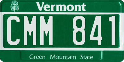 VT license plate CMM841