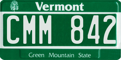VT license plate CMM842