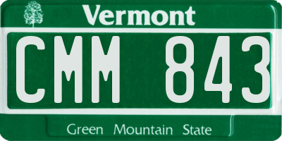 VT license plate CMM843