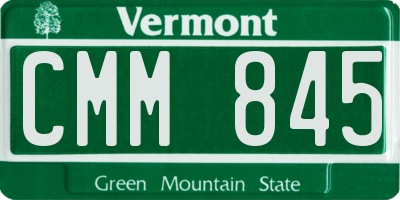 VT license plate CMM845