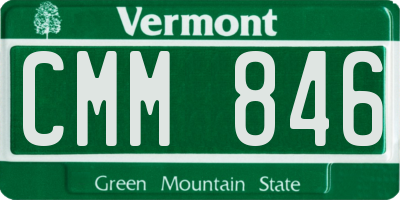 VT license plate CMM846