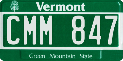VT license plate CMM847