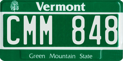 VT license plate CMM848