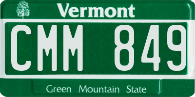 VT license plate CMM849