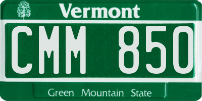 VT license plate CMM850