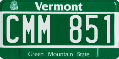 VT license plate CMM851