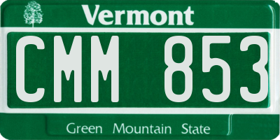 VT license plate CMM853