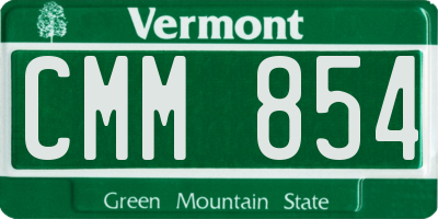 VT license plate CMM854