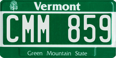 VT license plate CMM859