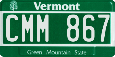 VT license plate CMM867