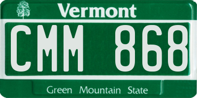 VT license plate CMM868