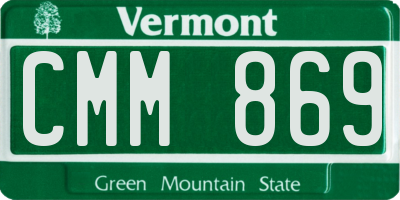 VT license plate CMM869