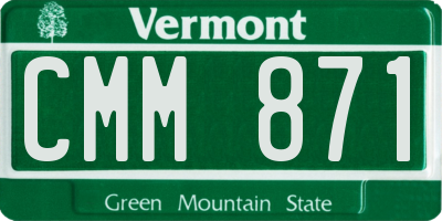 VT license plate CMM871
