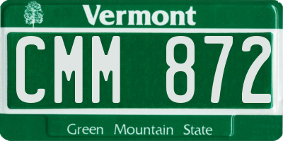 VT license plate CMM872