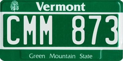 VT license plate CMM873