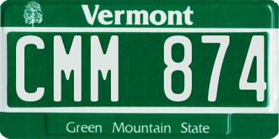 VT license plate CMM874