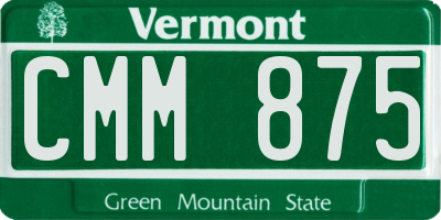 VT license plate CMM875