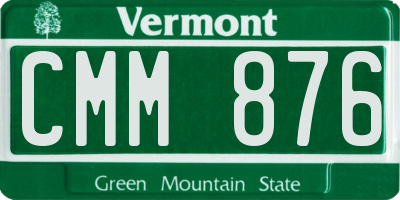 VT license plate CMM876