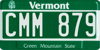 VT license plate CMM879