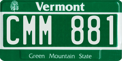 VT license plate CMM881