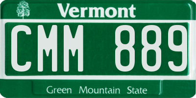 VT license plate CMM889