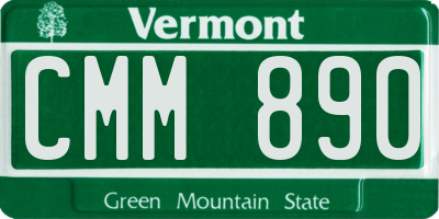 VT license plate CMM890