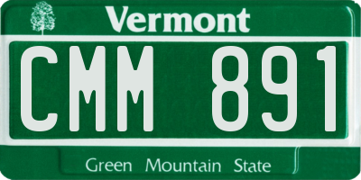 VT license plate CMM891