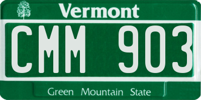 VT license plate CMM903
