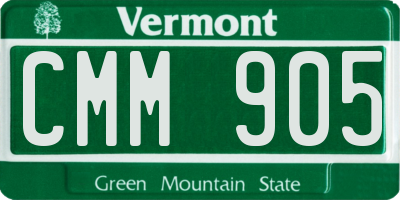 VT license plate CMM905