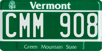 VT license plate CMM908