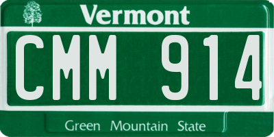VT license plate CMM914