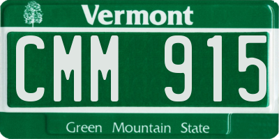 VT license plate CMM915