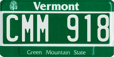 VT license plate CMM918