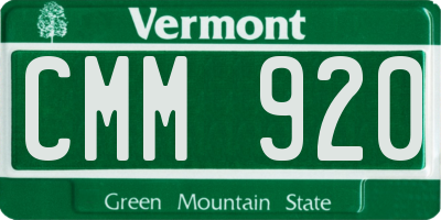 VT license plate CMM920