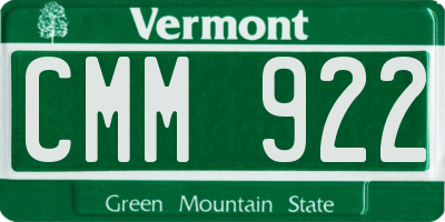 VT license plate CMM922