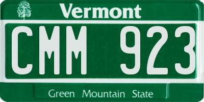VT license plate CMM923