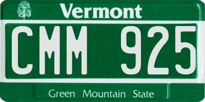 VT license plate CMM925