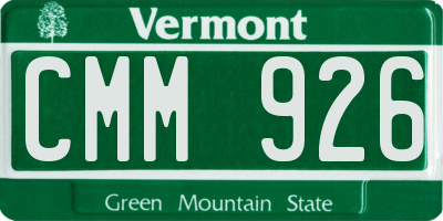 VT license plate CMM926