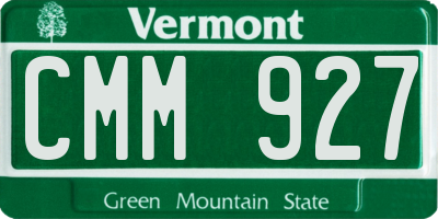 VT license plate CMM927