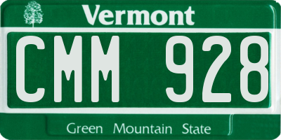 VT license plate CMM928