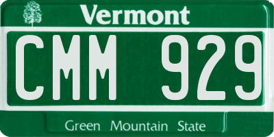 VT license plate CMM929