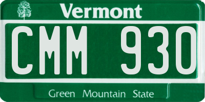 VT license plate CMM930