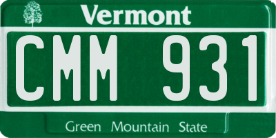 VT license plate CMM931