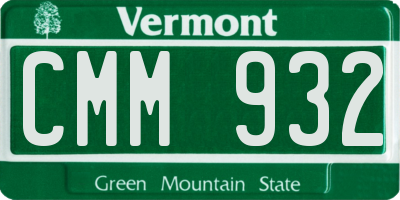 VT license plate CMM932